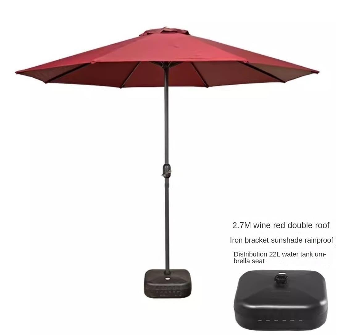 LYGSWDB Parasol ogrodowy Parasol stołowy na zewnątrz Parasol Parasol ogrodowy 8,8 stopy z podstawą z wtryskiem wody 22L Korba do parasola patio 8 żeber Parasol plażowy do ogrodu przydomowego Targu