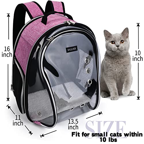 BAGLHER-Cat-Carrier-Backpack-Bubble-Fit-Up-to-18-Lbs-Airline-Approved-Dog-Backpack-Carrier-for-Small-Pets-Puppies-Dogs-Bunny-Space-Capsule-Dog-Carrier-Backpack-for-Travel-Outdoor-Hiking-Pink