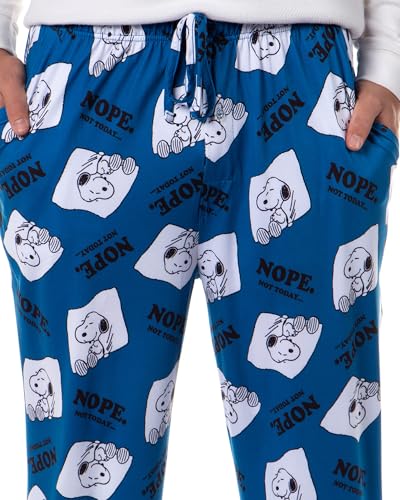 Peanuts Adult Snoopy Nope Not Today Tossed Print Sleep Pajama Pants for Men Women3