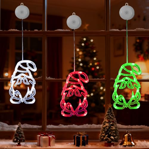 SPERMUOY Weihnachtsbeleuchtung Fenster Innen,3 Stück Wichtel Figuren...