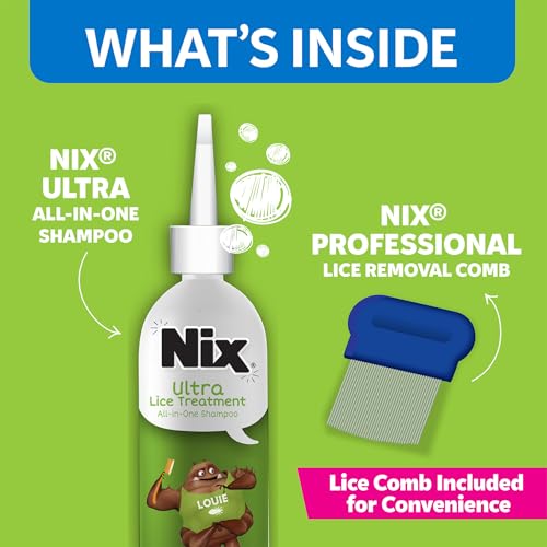 Image of Nix Ultra Superlice Treatment, All-in-One Shampoo, 4 Fl Oz & Lice Removal Comb