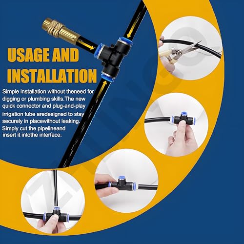 Automatic Drip Irrigation Kit 20-50m, Smart Timer & 360° Mist Nozzles, Efficient Garden Watering System for Plants and Lawn Care, 20m/65.6ft with Timer Included