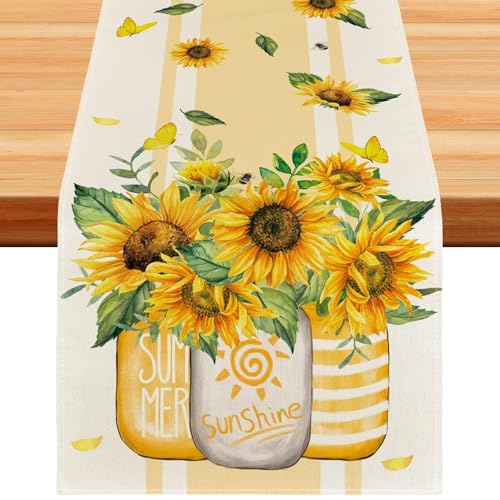 Runner Tavola Estate, 33 X 183 CM Tovaglia Estate, Runner da Tavola Hawaii, Runners Girasole, Decorazione Estiva per Il Tavolo Della Cucina, Festa Estiva, Festa In Spiaggia/A