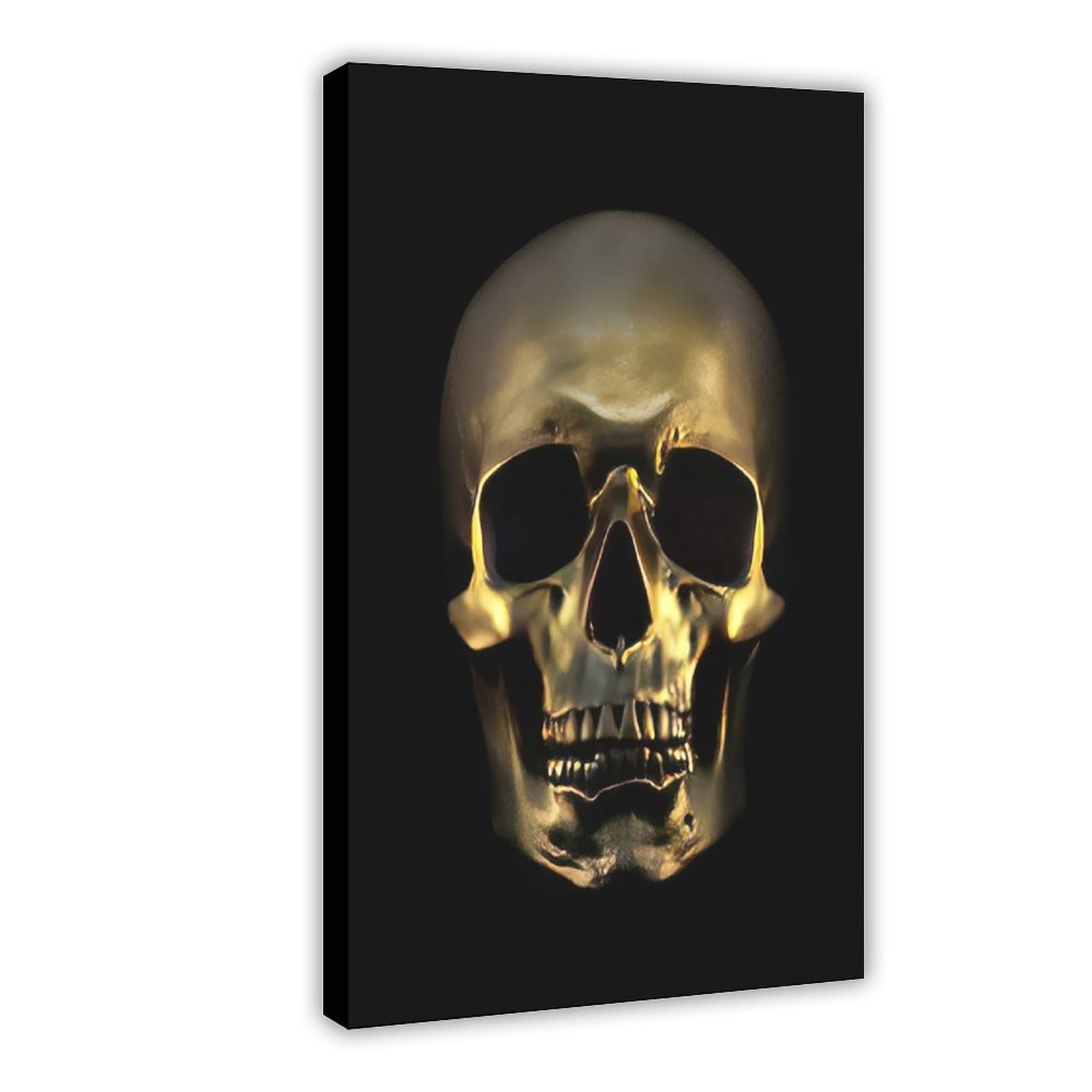 Bareronor Golden Skull Poster Canvas Poster Bedroom Decor Landscape Office Room Decor Gift 12" L X 18" W