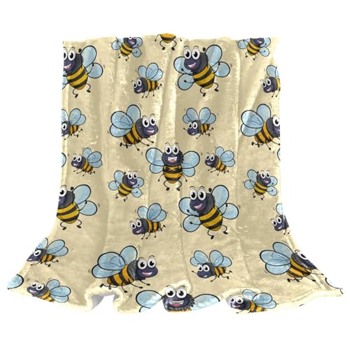 Jeté de canapé microfibre chaude et douce haut de gamme motif abeilles - 2