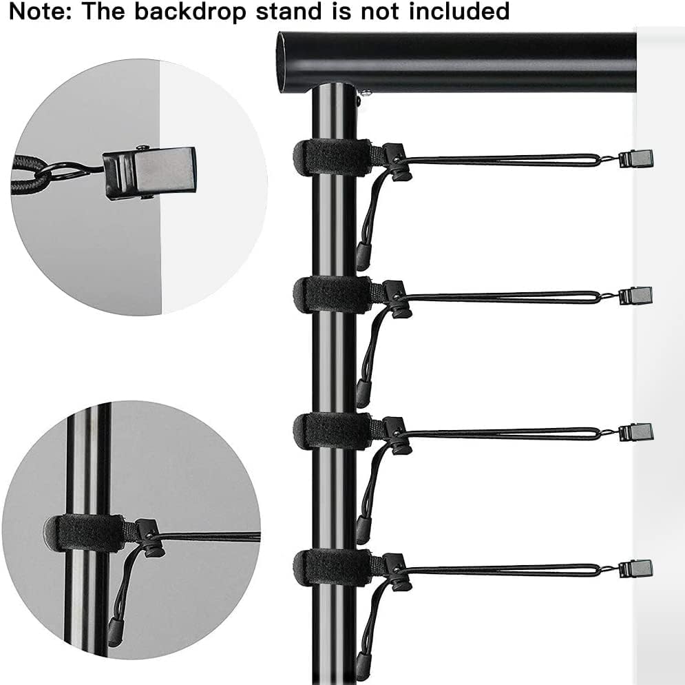 Miniatura 7 de Telón de fondo blanco suave de 5 x 7 pies con 4 soportes de clip para grabación de video, Streaming Chromakey Photography Studio KUKX027