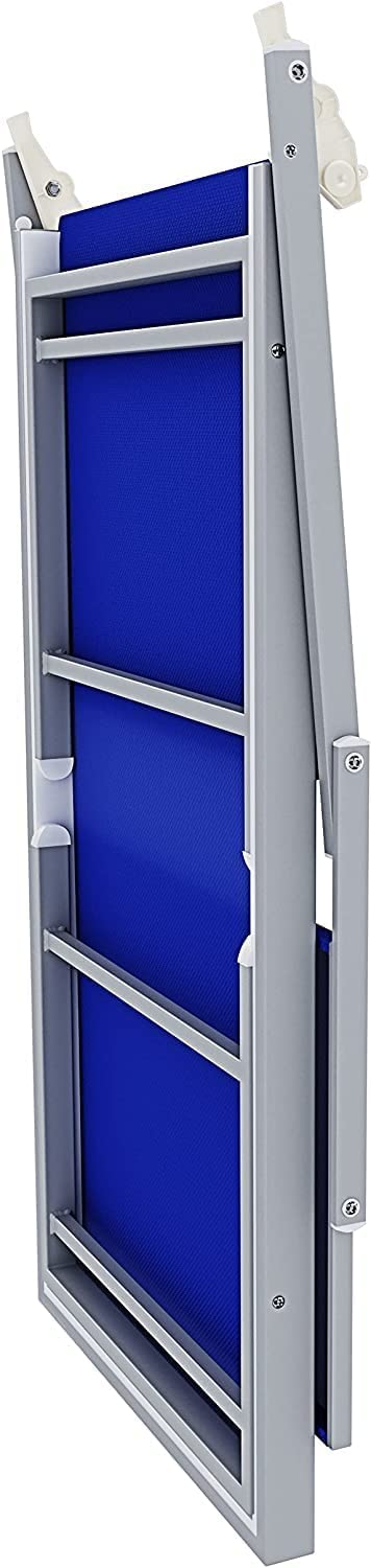 Arreditaly Coppia Di Lettini Prendisole 720 gr/m² Professionale Pieghevole In Alluminio Tettuccio Orientabile Parasole Lettino Prendi Sole Sdraio Mare Piscina Spiaggia Giardino 182 x 60 x 38 cm (Blu)