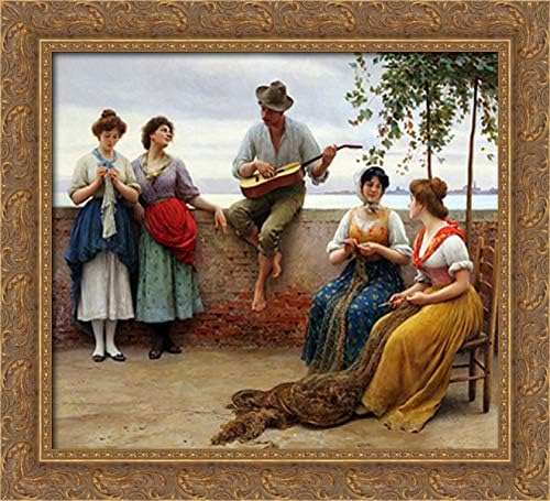 The Serenade 22x20 Gold Ornate Wood Framed Canvas Art by Eugene de Blaas