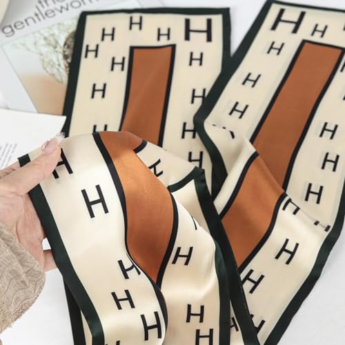 Relang Satin Scarf Mulberry Silk Printed Head Wrap Hair Band 7"" x 59""4