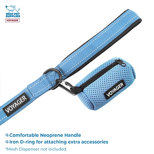 Image of Voyager Step-in Air All Weather Mesh Harness and Reflective 5 ft Dog Leash with Neoprene Handle for Small, Medium and Large Breed Puppies by Best Pet Supplies - Baby Blue Base, S