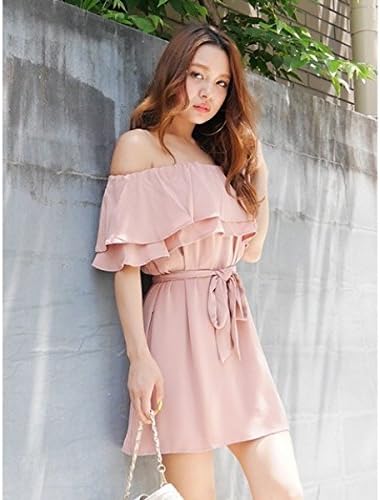 Amazon Co Jp リップサービス Lipservice ティアードオフショルワンピース ピンクベージュ M 服 ファッション小物