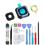 OmniRepairs-Rear Facing Glass Camera Lens Frame Assembly Replacement For Samsung Galaxy Note 5 SM-N920 with Pre-installed Adhesive and Repair Toolkit (Blue)