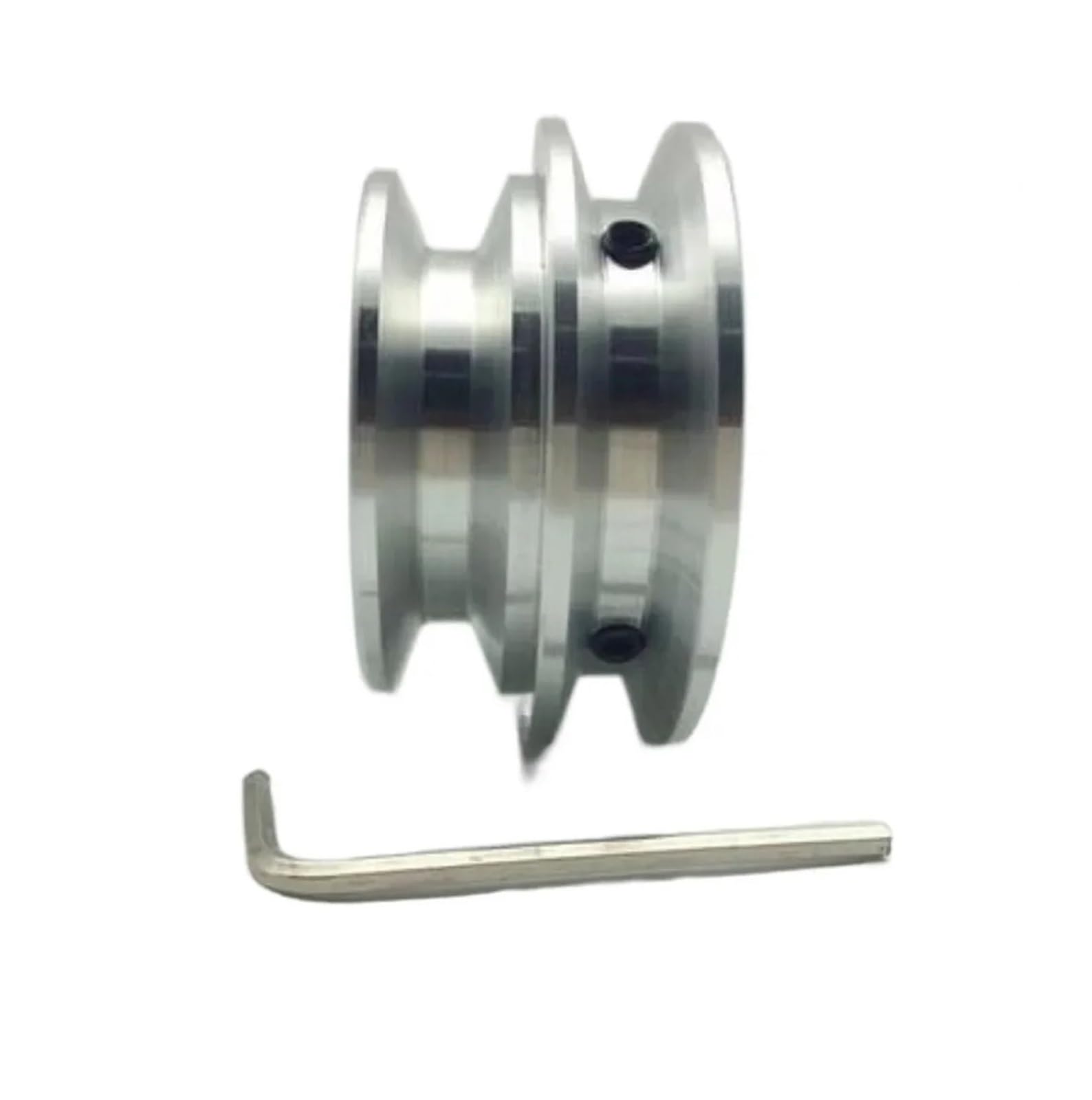 Puleggia con scanalatura in lega di alluminio, diametro esterno 50 mm, foro interno 8 mm, A-pe doppio B per trasmissione a cinghia motore mandrino, cinghia trapezoidale fai da te (17 mm, 15 mm