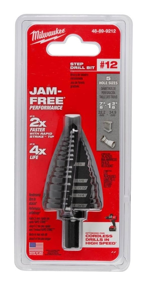 Milwaukee 48-89-9212 Step Bit #12 7/8" - 1-3/8"