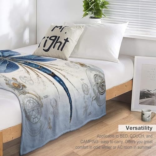 Couverture polaire dragonfly impression 3D flannel douce pour lit et canapé - 7
