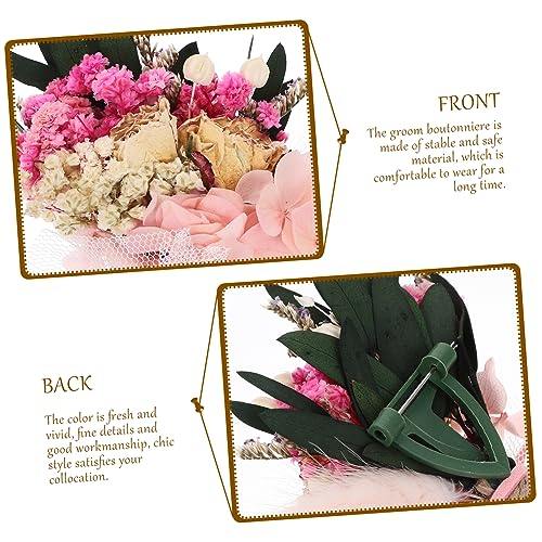 Boutonniere mini floral seca para boda miniatura 5