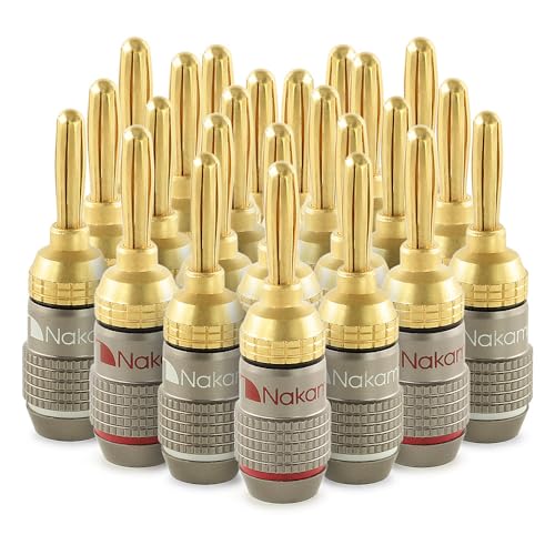 Nakamichi FanLock Excel V[Y 24k bL oiivO 10 AWG - 18 AWG Q[W TCY 4mm Xs[J[ Av Hi-Fi XeI z[VA^[ WI I[fBI C P[u AV V[o