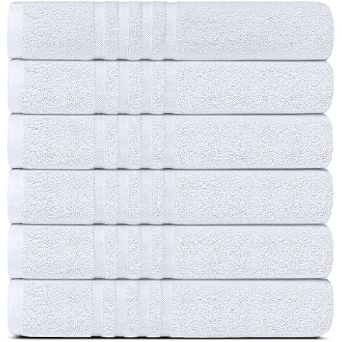 White Classic Wealuxe Cotton Bath Towels Set Cover