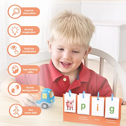 Alened Cvc, Cvcc & Ccvc Word Games, Phonics Games Sight Words Flash Cards, Cvc Words Spelling For Kindergarten Classroom, Prek Preschool Phonics Learning Activity, Montessori Speech Therapy Toys #TOP6