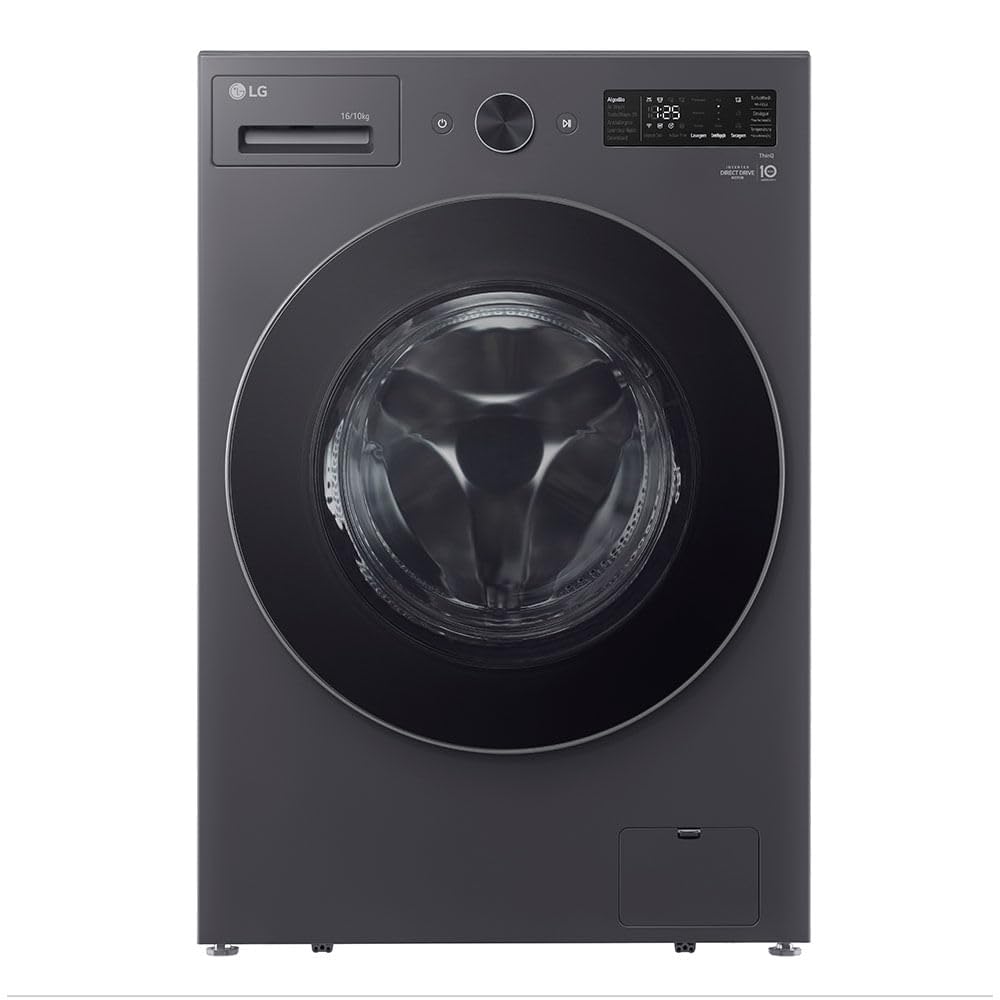 Lava e Seca LG Smart 16kg Black Inox com Inteligência Artificial AI DD 127V Preta
