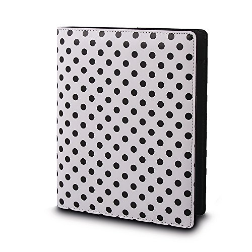 Rayher Agenda A5, Agenda Calendario Creativas con 3u00a0Anillo y Registro, año Calendario, Piel sintética, Weiß/Schwarze Punkte, 24 x 20 x 4,2 cm