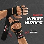 FITNESS FORCE Ventilated Weightlifting Gloves Workout Gloves for Men & Women with Built-in Wrist Wraps Fingerless Gym Gloves for Men Perfect for Exercise Fitness, Weight Lifting, Cross Training - Image 2