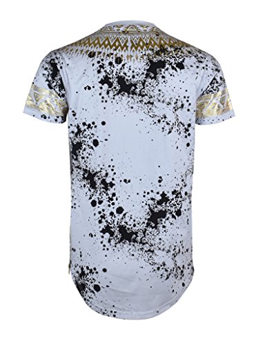 SCREENSHOTBRAND-730 Mens Hipster Hip-Hop Premium Tees - Stylish Longline Side Zipper Fashion T-Shirt3