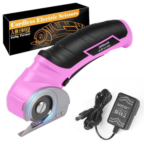 Cordless Electric Scissors Cardboard Cutter - Stocking Stuffer for Women Rechargeable Tools for Men Heavy Duty Box Scissor with Safety Lock for Cardboard, Crafting, Carpet, Leather