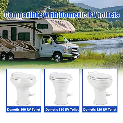 Image of RV Toilet Seal and 3 inch Socket Floor Flange Kit Fit for Dometic 300 /310 /320 RV Toilets, 385311658 RV Toilet Seal Replacement | 385345892 Flange | 385311652 Base Seal Gasket