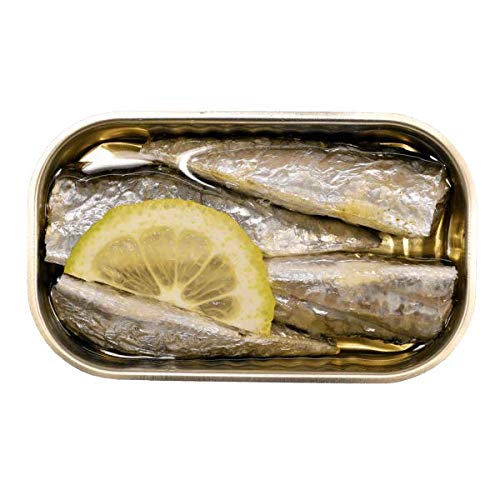 Minerva - Gourmet canned whole Sardines in olive oil and lemon - 4.23oz / 120gr (Pack of 5 cans)