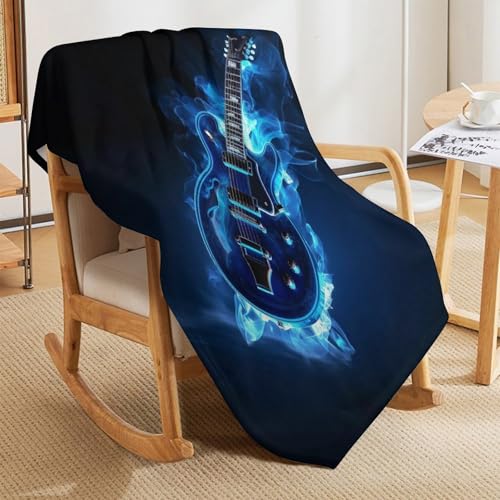 Couverture guitares douce et chaude en flannel polaire