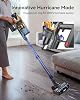 Aspiradora inalámbrica, 55KPA 650W 70min mejorada con modo huracán, soporte autónomo, pantalla táctil, depósito de 1.8L, anti-enredos, para hogar, pelo de mascotas y alfombras 8