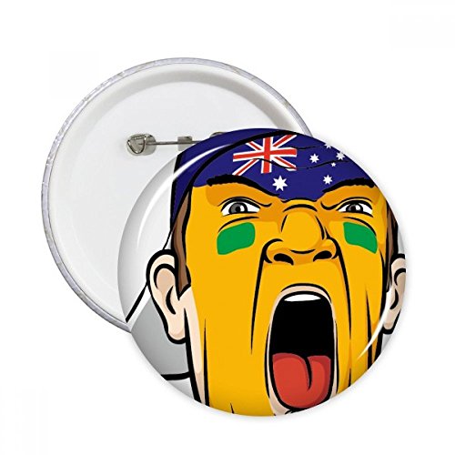 Masque Australie badge épinglette rond 5 pièces pour customiser vos vêtements