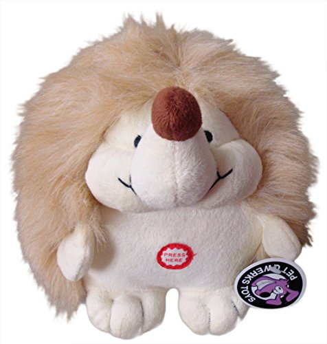 Pet Qwerks Plush Interactive Dog Toys - Chattering Hedgehog - 7.5 In For Large #TOP21