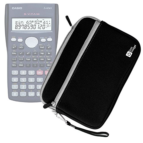 DURAGADGET Funda De Neopreno Negra para Calculadora científica/financiera Casio FX-991SPXII / Casio FX-991ES Plus/Casio FX-82MS / Casio FX-82SPXII Iberia/CASIO FX-570SPX - con Bolsillo Exterior