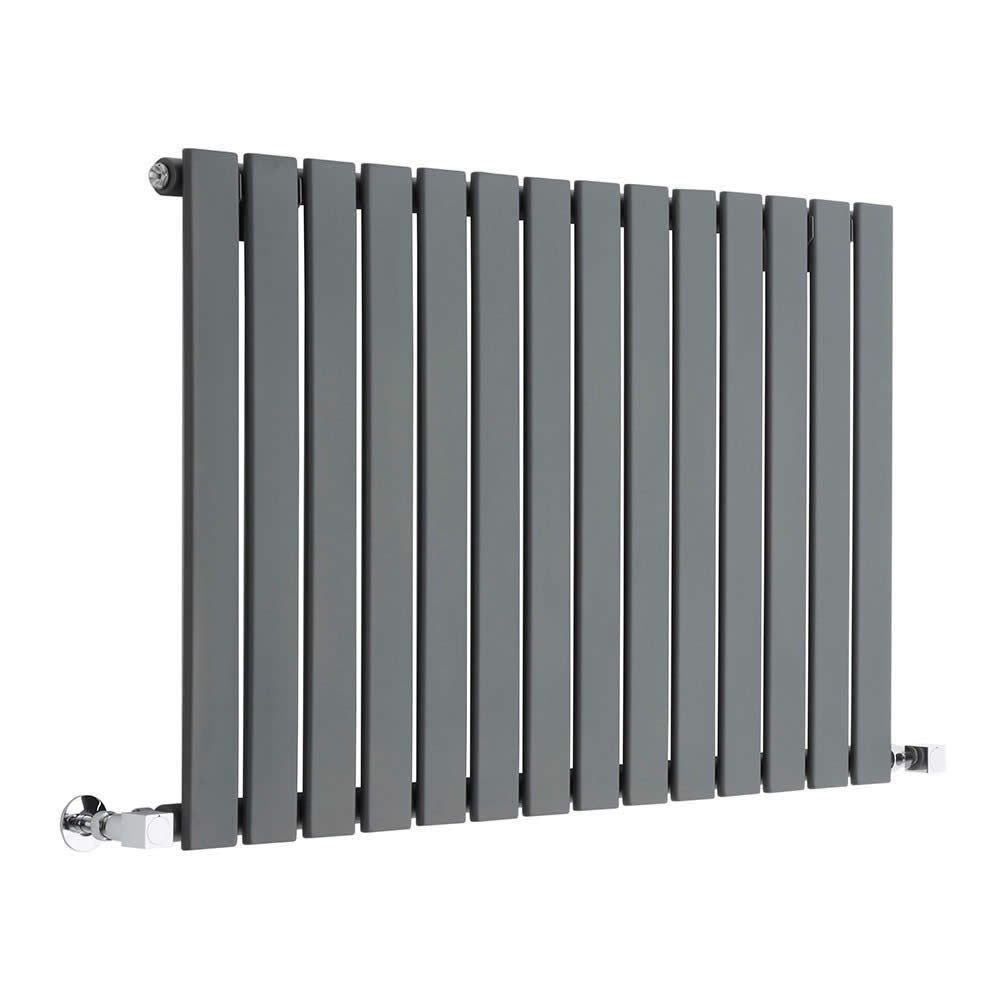 Milano Alpha Anthracite Horizontal Single Flat Panel Radiator - 635mm x 980mm