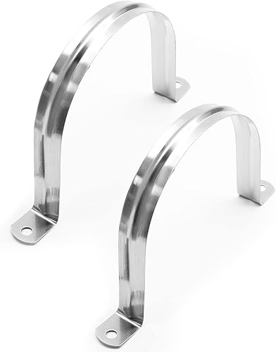 Miniatura 4 de 5 correas de tubo rígido M100, 4 pulgadas de acero inoxidable con 2 agujeros para cable U abrazadera de tubo para fijación de tuberías o cables,