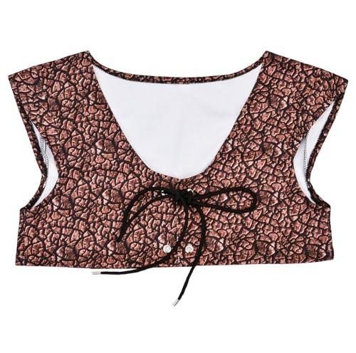 Halloween Costume Set with Brown Textured Vest, Green Character Ears Headband, Nose Piece, Adult Size (Brown Green, 2XL)