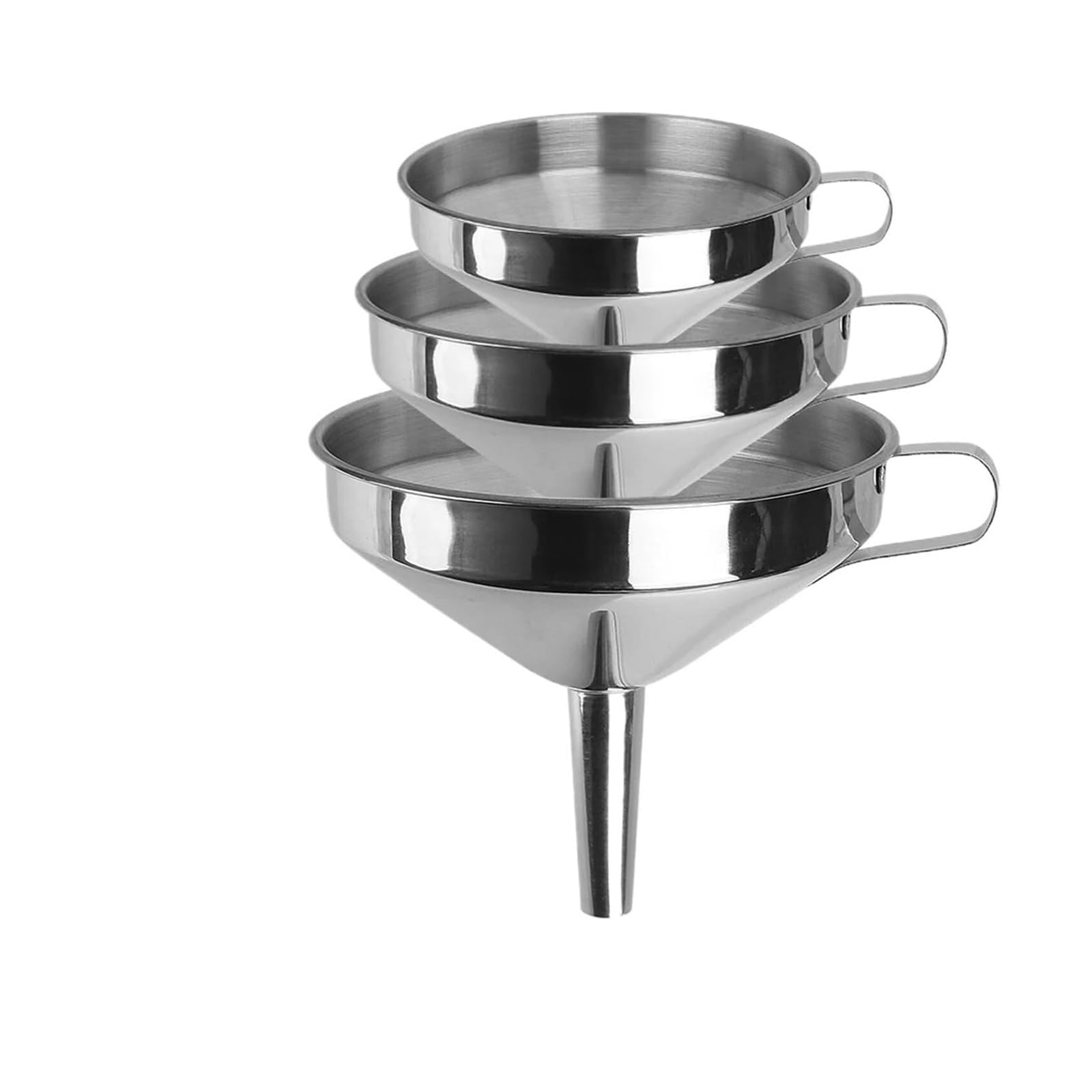 Embudo de Boca Ancha Acero Inoxidable con Filtro Desmontable for enlatar, Cocina, Bar, Vino, Cerveza, Frasco Aceite(L)