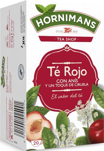 Hornimans Té Rojo con Anís y un toque de Ciruela 100% Natural | 20 bolsitas | Con Teína