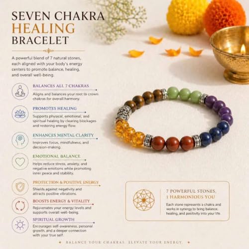 Image of Beaded Bracelet for Men & Women | Stretchable Handmade Prayer Meditation Yoga Wrist Bracelet | Stylish Everyday Wear | Free Size