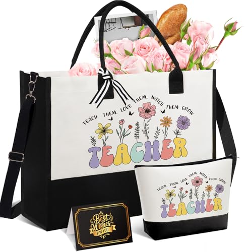 Teacher Appreciation Gifts for Women, Best Unique Ideas from Students, Funny Retirement Graduation Thank You Gifts for Teacher w/Tote Bag, Back to School, Birthday, Christmas
