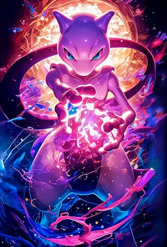 Plaque décorative Pokémon Mewtwo métallique tableau poster HD