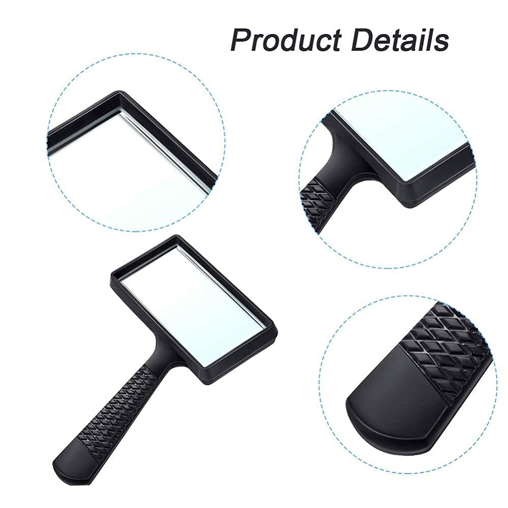Magnifyiglasses Lente d'Ingrandimento Rettangolare Portatile 5X Readimagnifyiglass Grandi Occhiali da Vista per Libri Mappe Hobby Learnifault Finding