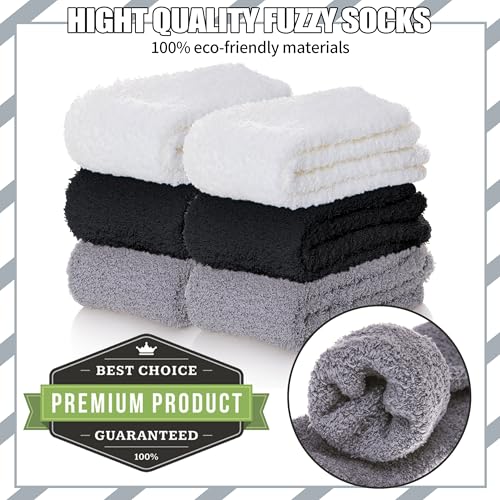 Image of DYW Mens Fuzzy Slipper Socks Super Soft Cozy Fluffy Winter Warm Sleeping Socks