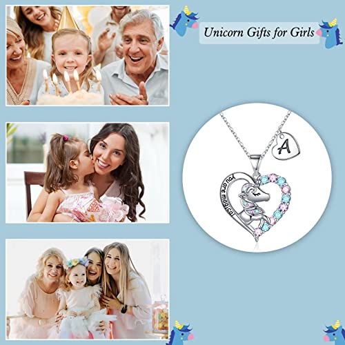 Fathers Day Gifts For Daughters - Unicorn Necklace For Girls Unicorn Jewelry Initial L Necklace Mothers Day Gifts For Daughters 4 5 6 7 8 9 10 11 12 13 Year Old Girl Gifts For Daughter Granddaughter Niece Birthday Christmas #TOP5