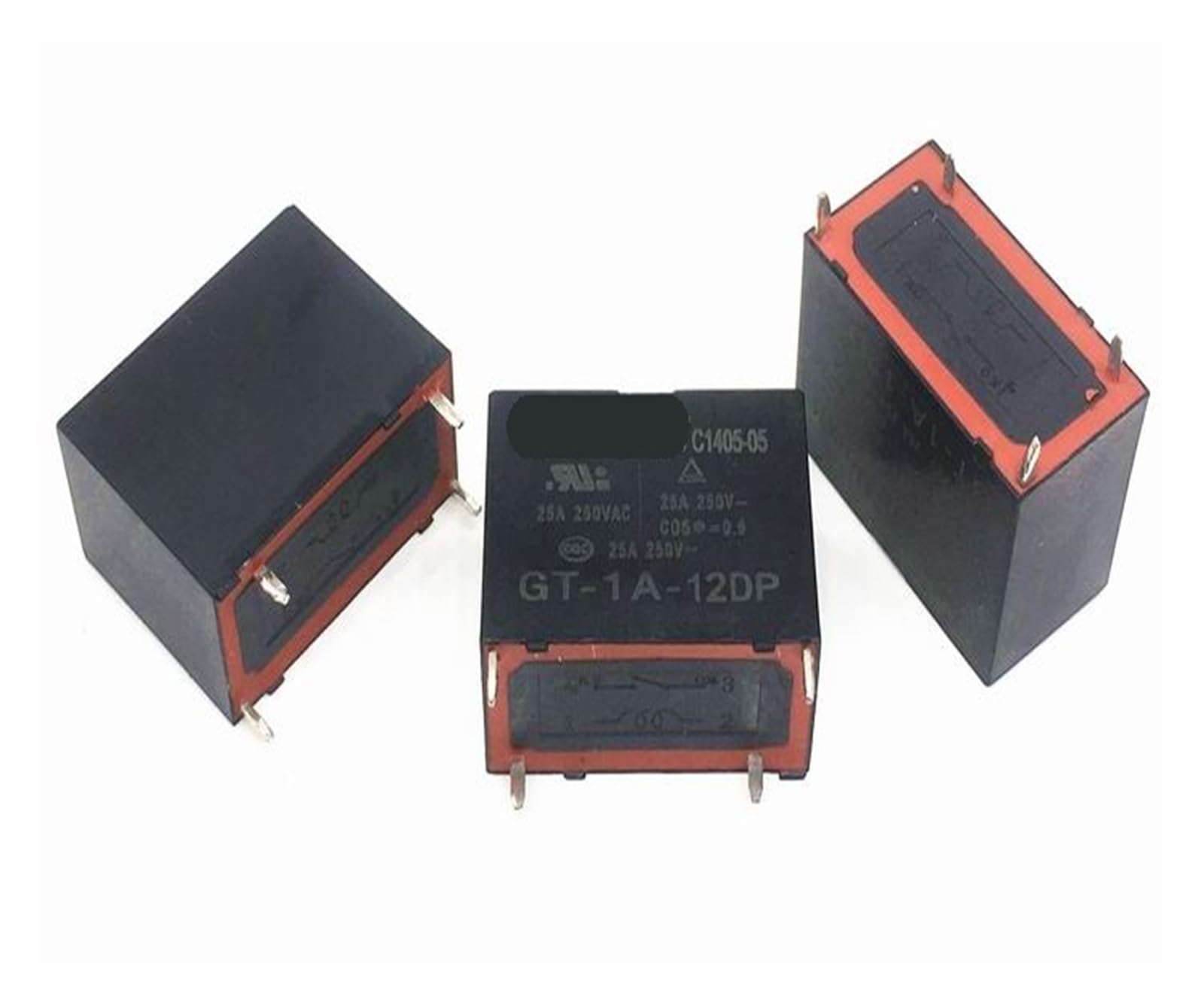 Relais GT-1A-12DP NISZA 1 avec 4 broches et puissance 25A pour circuits électriques