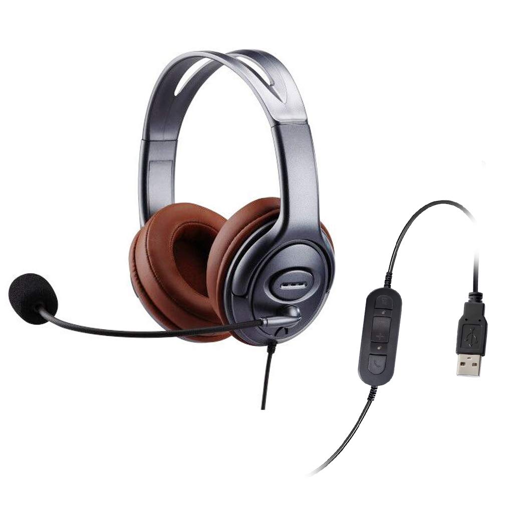 USB Headset with Noise Cancelling Microphone Computer Phone