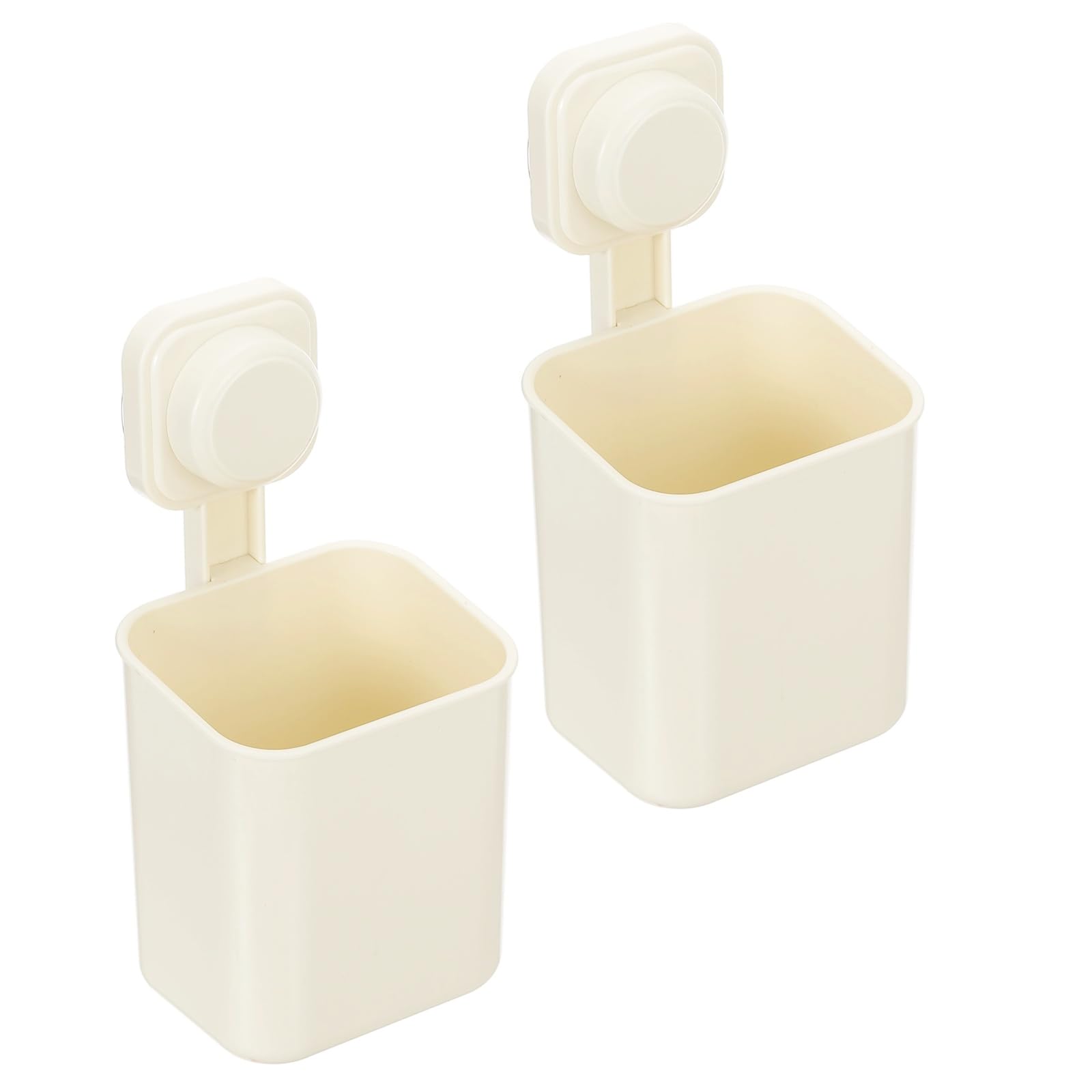 uxcell 2Pcs Suction Toothbrush Holder 4 x 8 Wall Mounted Shower Caddy Organizer Cup for Tooth Brush Toothpaste