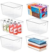 Amazon.com: theaoo Clear Storage Bins with Lids Stackable - Large ...